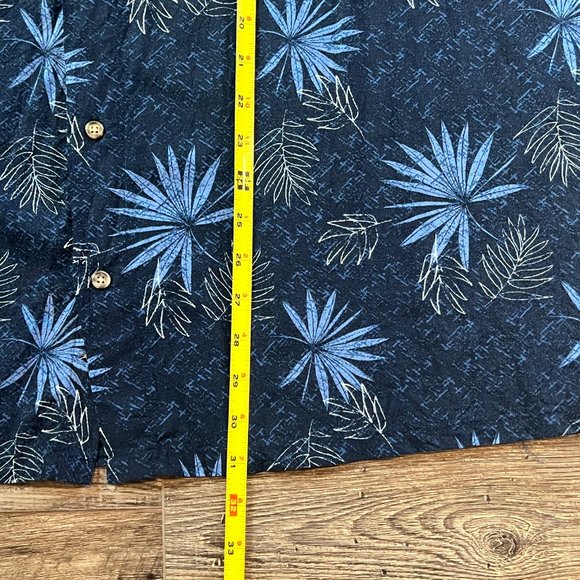 Puritan Mens 3XL Blue Hawaiian Print Button Down Shirt Rayon - Picture 4 of 7